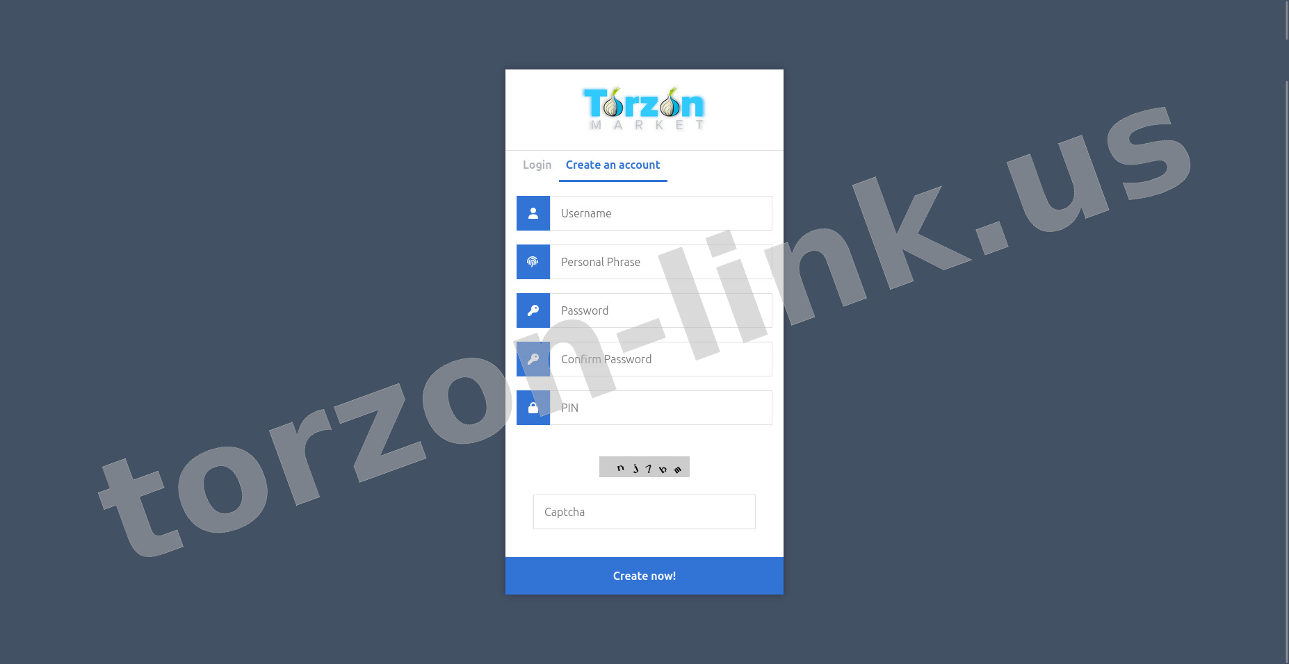 Account Registration Page Structure
